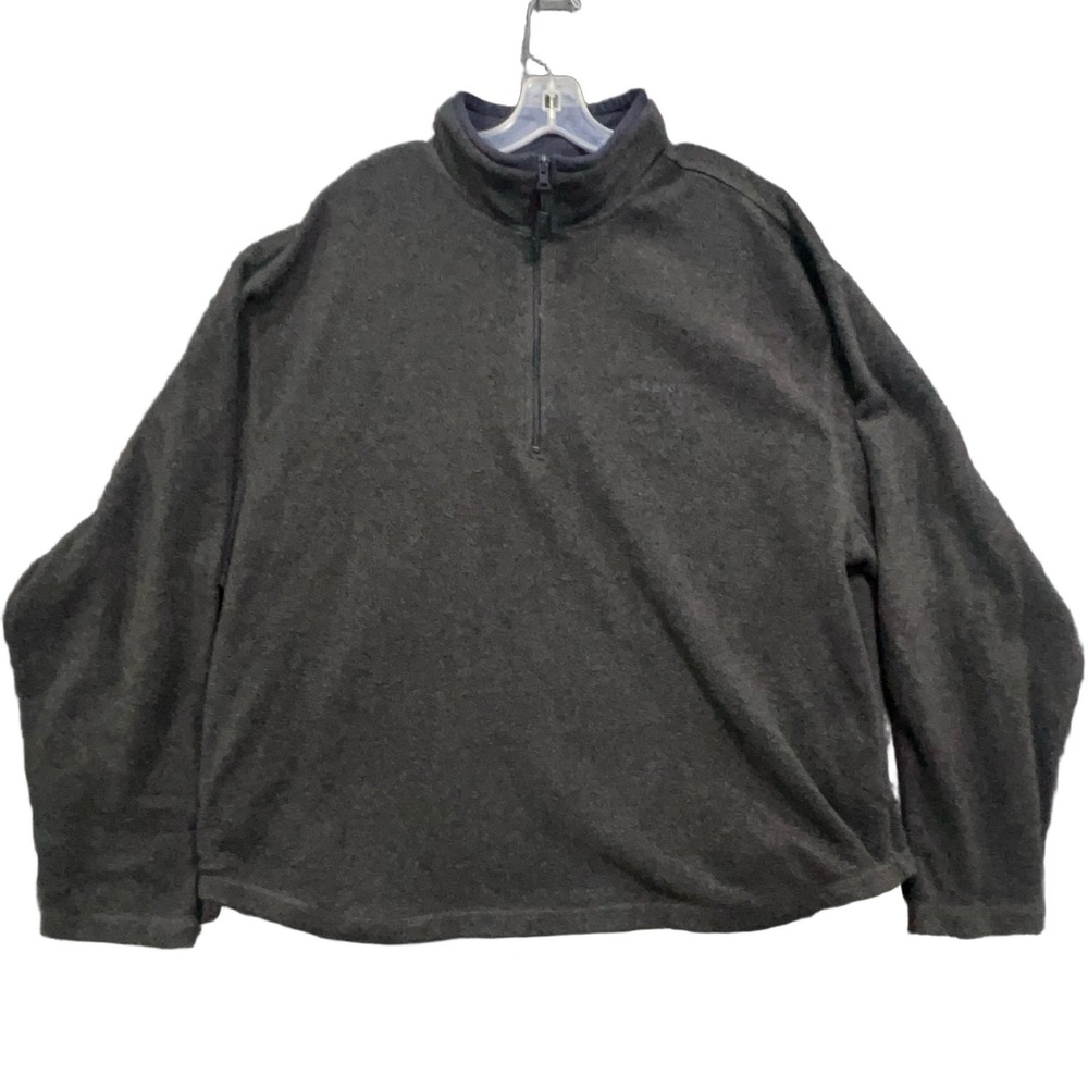Old Navy Fleece Pullover Mens 2XL Charcoal Grey 1/4 Zip Long Sleeve Sweatshirt
